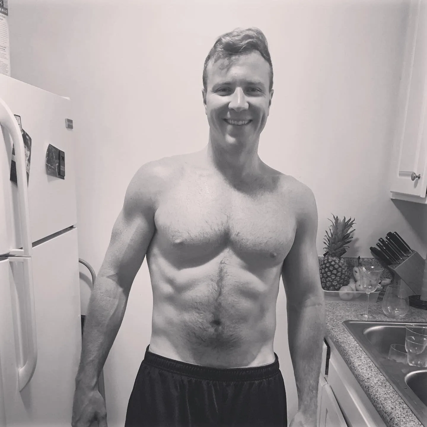 Patrick showing his fitness progress
